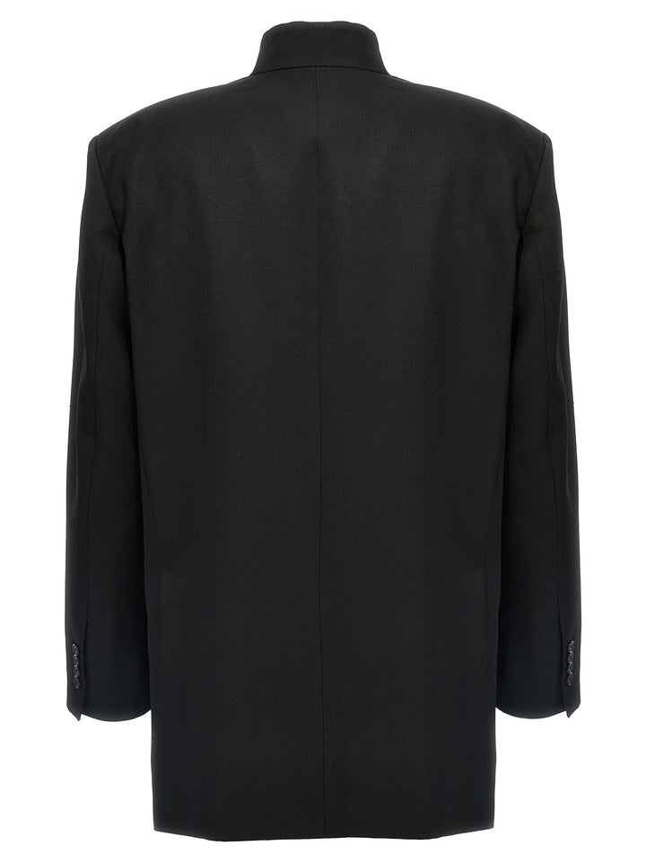 Single-Breasted Wool Blazer Blazer And Suits Nero