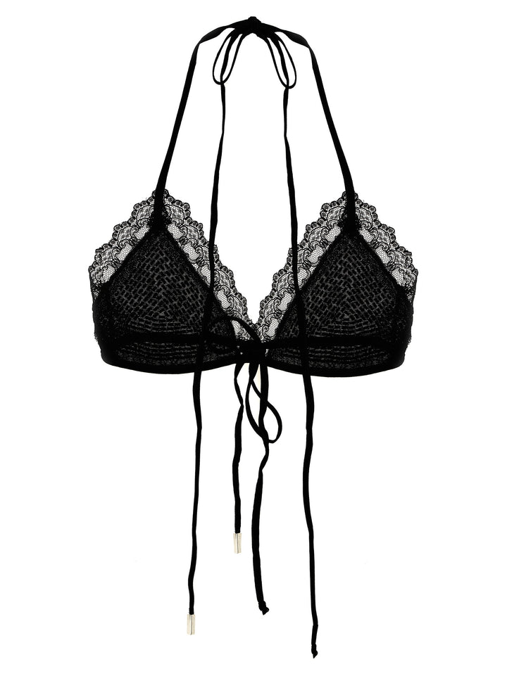 Rhinestone Bra Intimo Nero