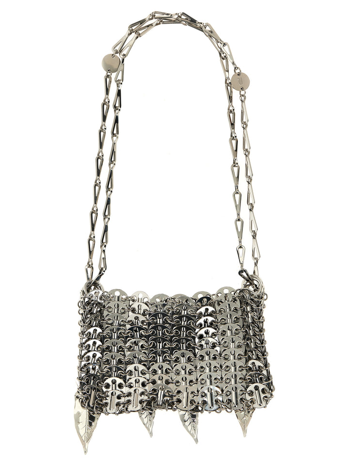 Silver Nano Bag Metalic Leaves Shoulder Bag Borse A Spalla Silver