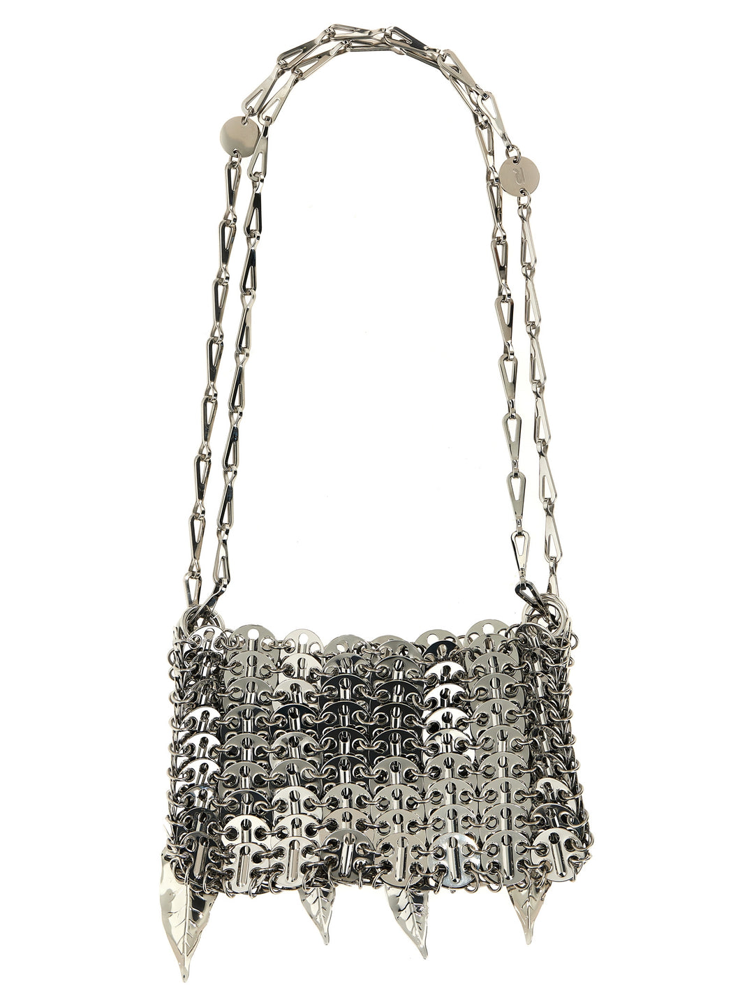 Silver Nano Bag Metalic Leaves Shoulder Bag Borse A Spalla Silver