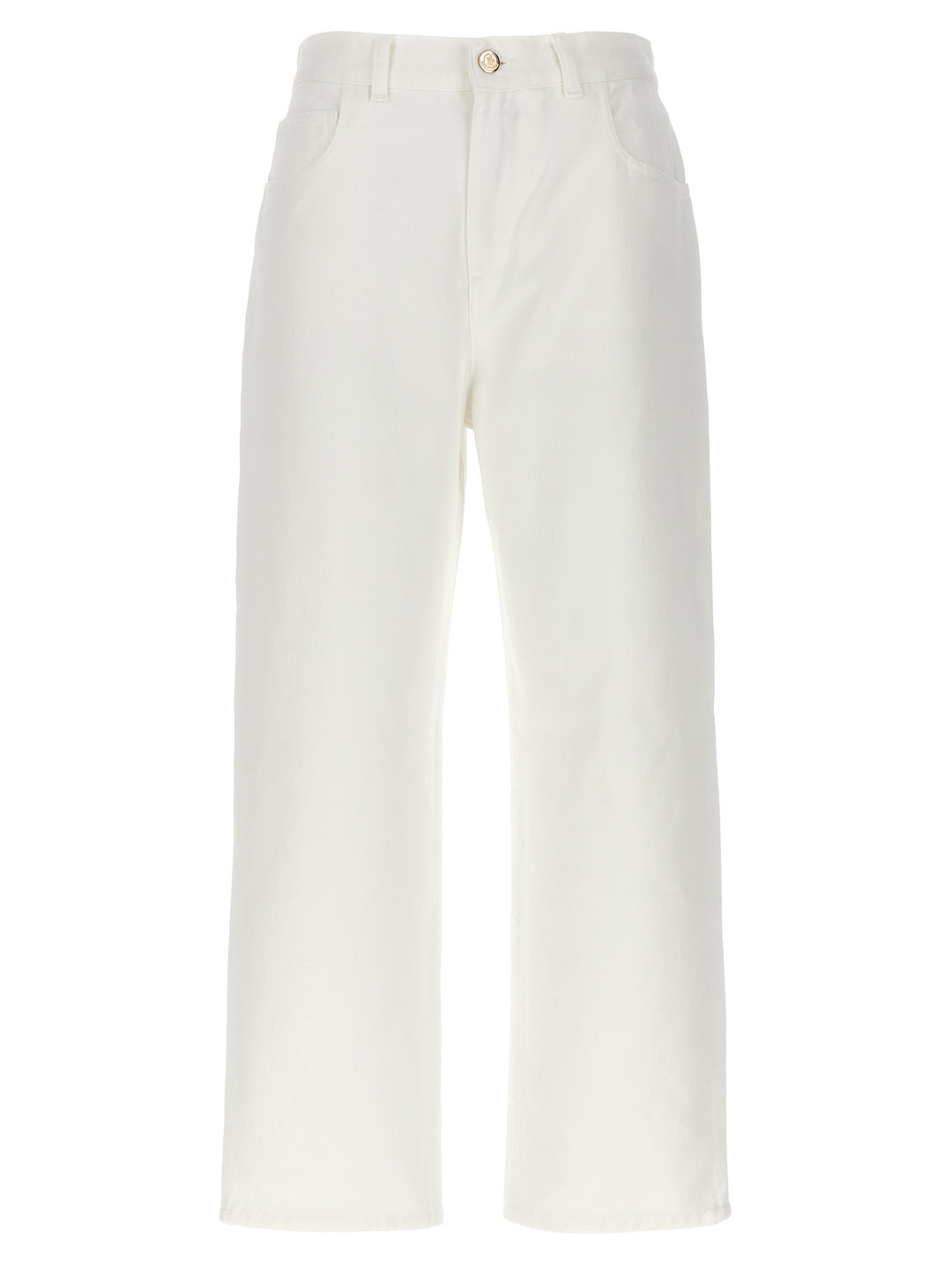 Crop Straight Leg Jeans Bianco