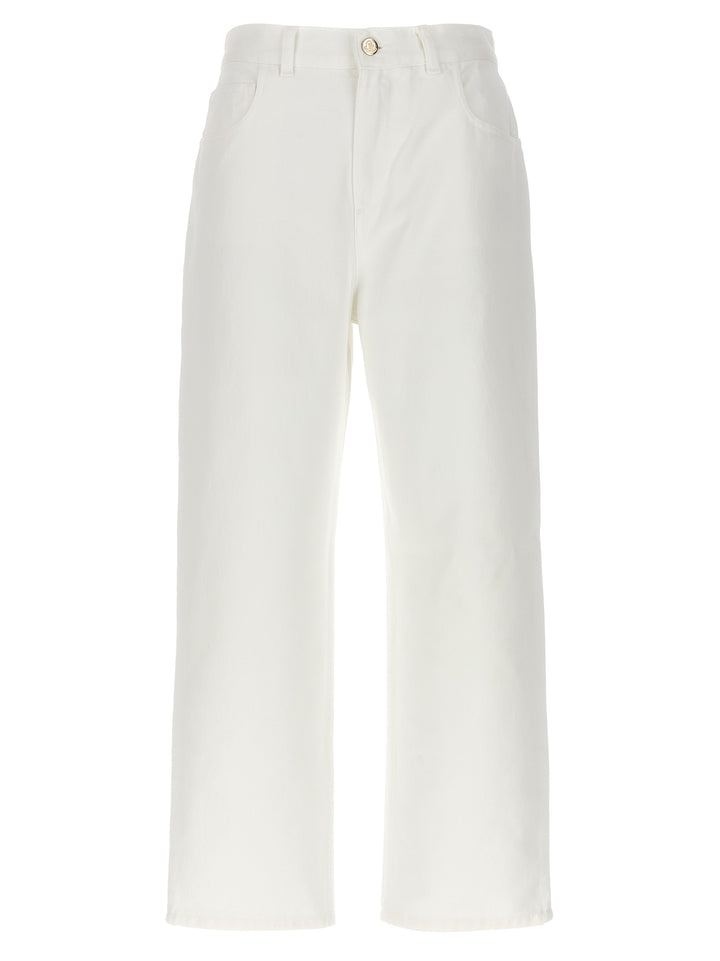 Crop Straight Leg Jeans Bianco