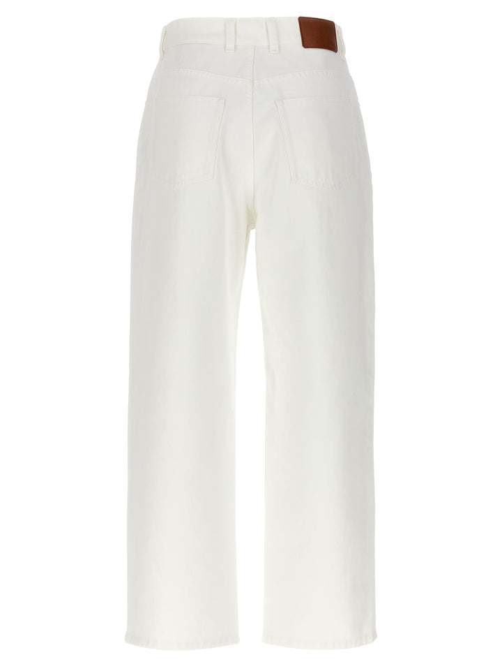 Crop Straight Leg Jeans Bianco