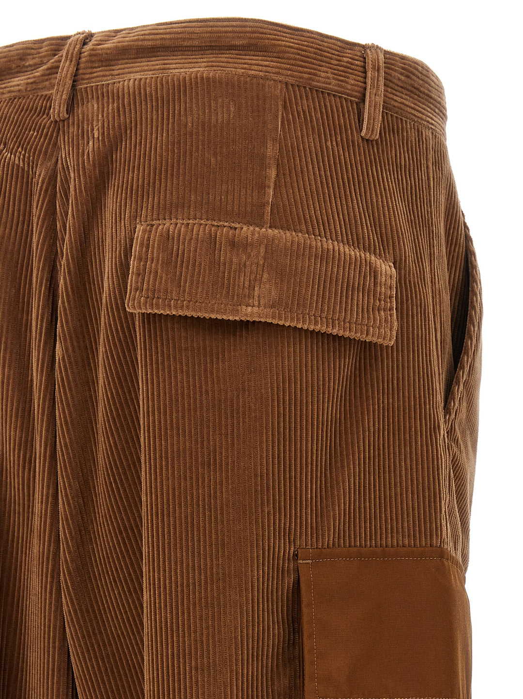 Ribbed Velvet Pantaloni Marrone