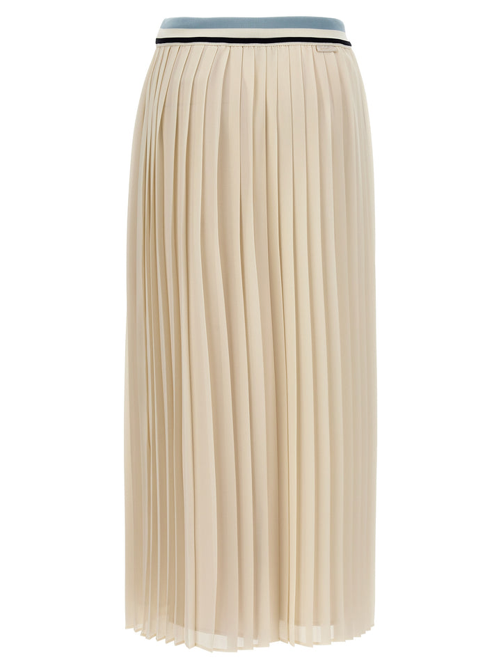 Long Pleated Skirt Gonne Bianco