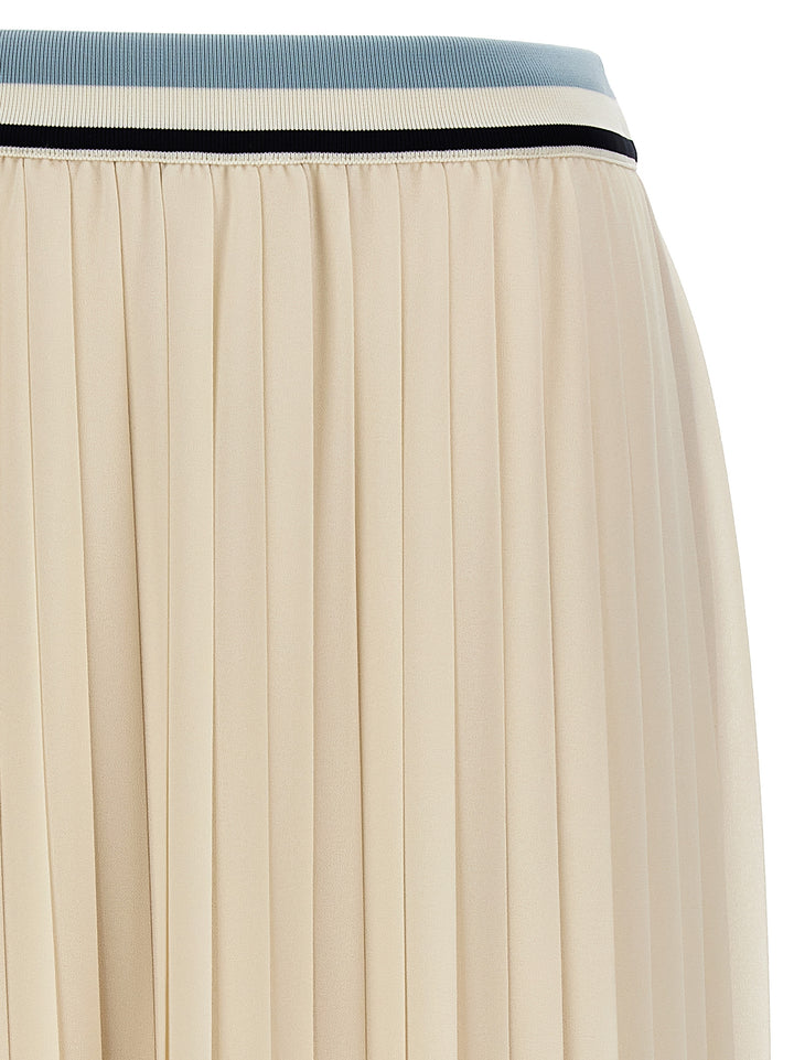 Long Pleated Skirt Gonne Bianco