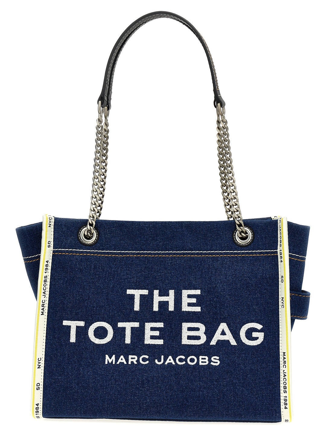 The Denim Chain Medium Tote Borse A Spalla Blu