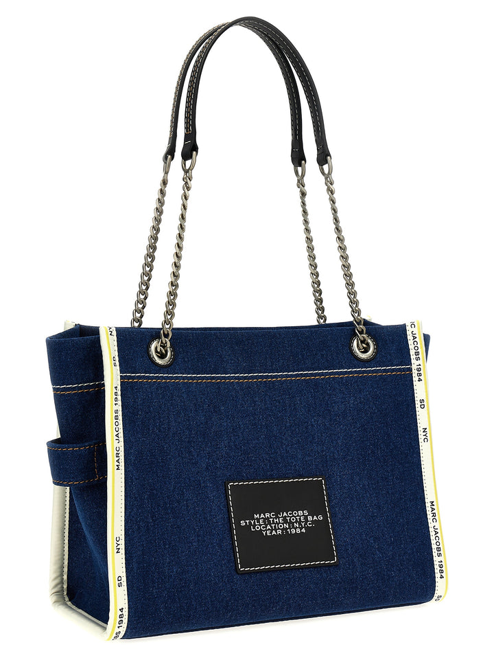 The Denim Chain Medium Tote Borse A Spalla Blu