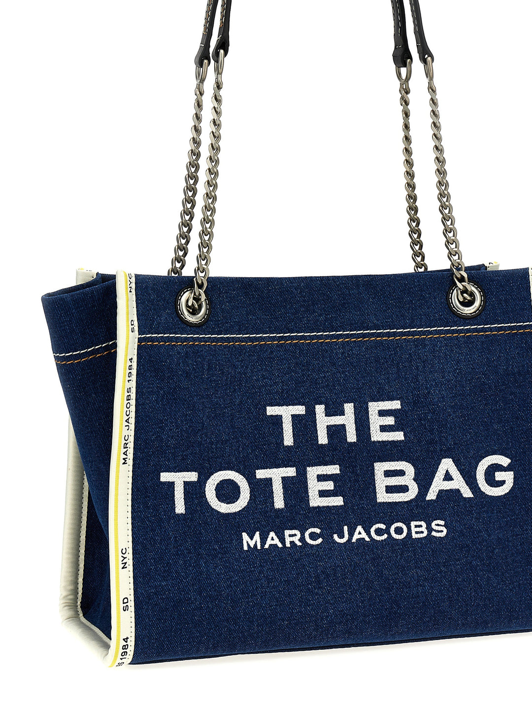 The Denim Chain Medium Tote Borse A Spalla Blu