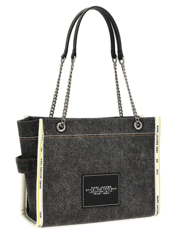 The Denim Chain Medium Tote Borse A Spalla Grigio