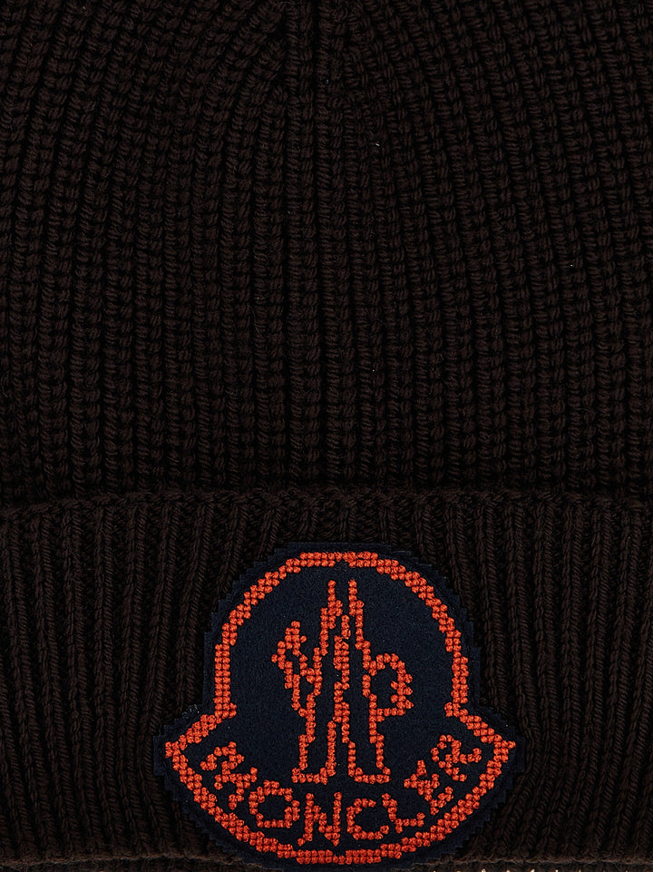 Logo Patch Beanie Cappelli Bordeaux