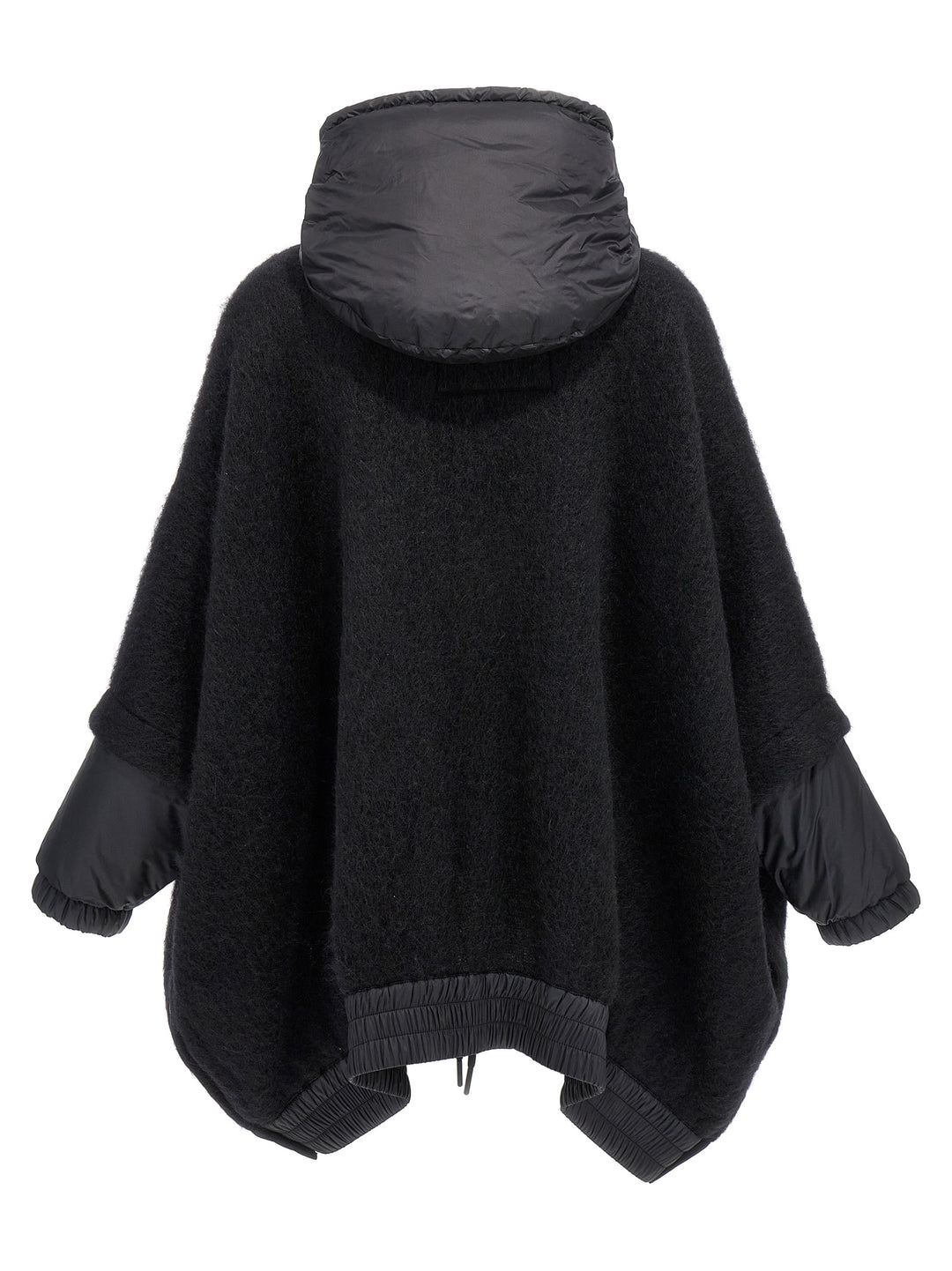 Felt Nylon Cape Mantelle Nero