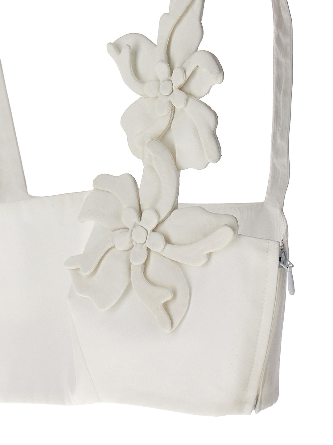 Valentino Floral Embroidery Top Top Bianco