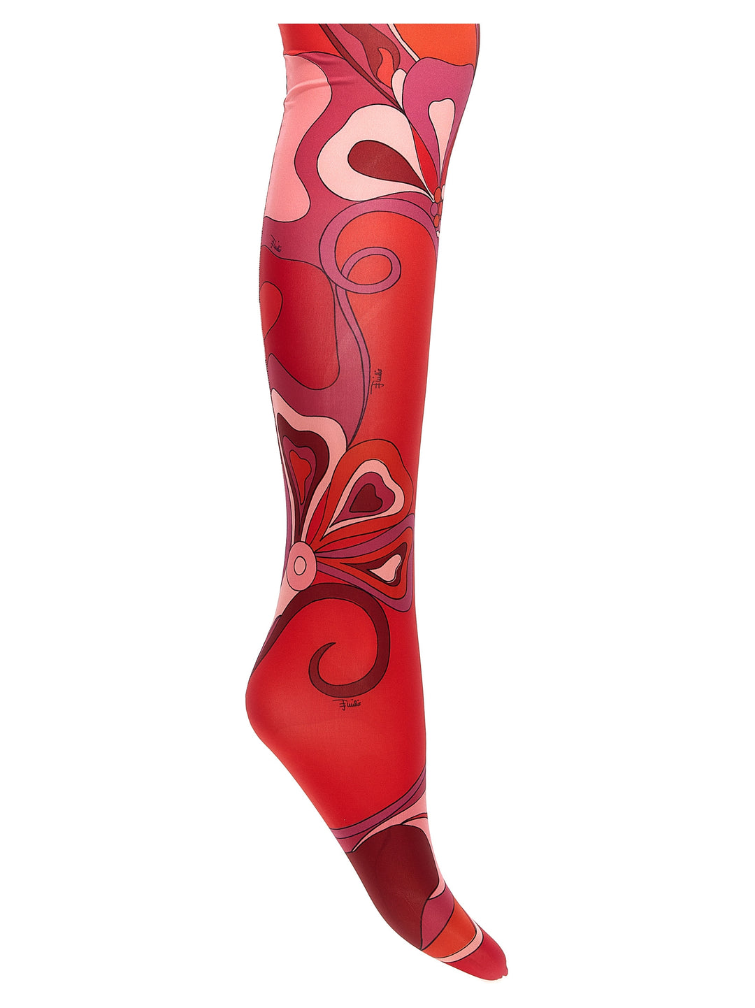 Patterned Printed Tights Calzini Fucsia