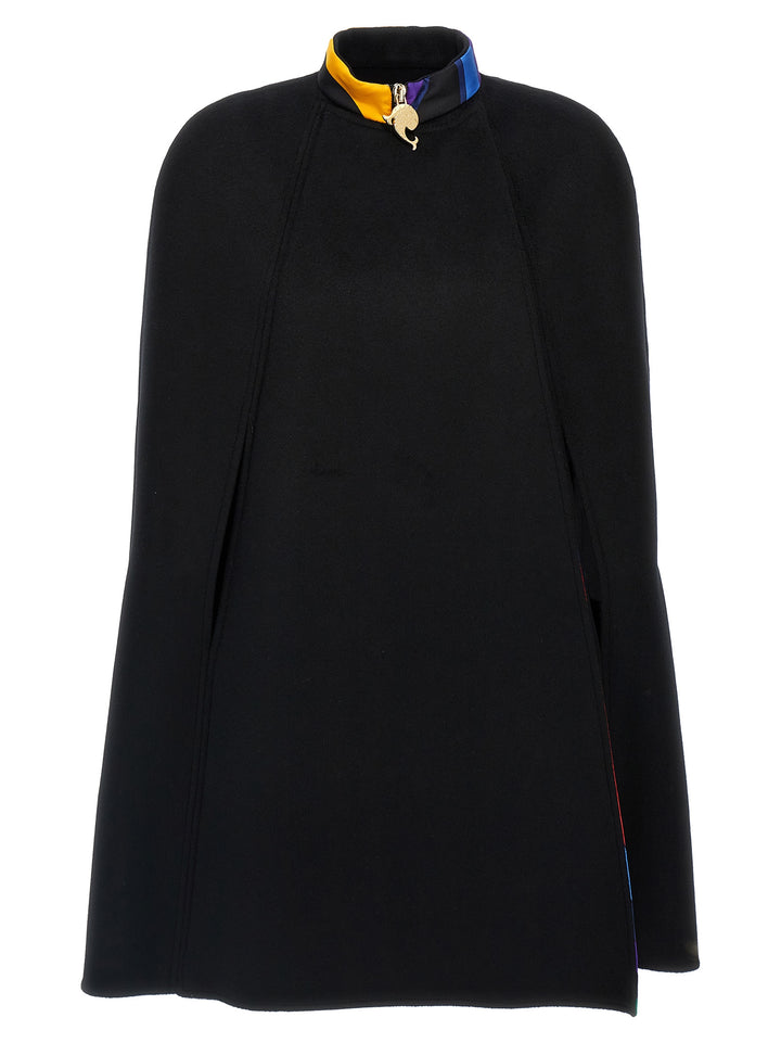 Wool Cape Mantelle Nero