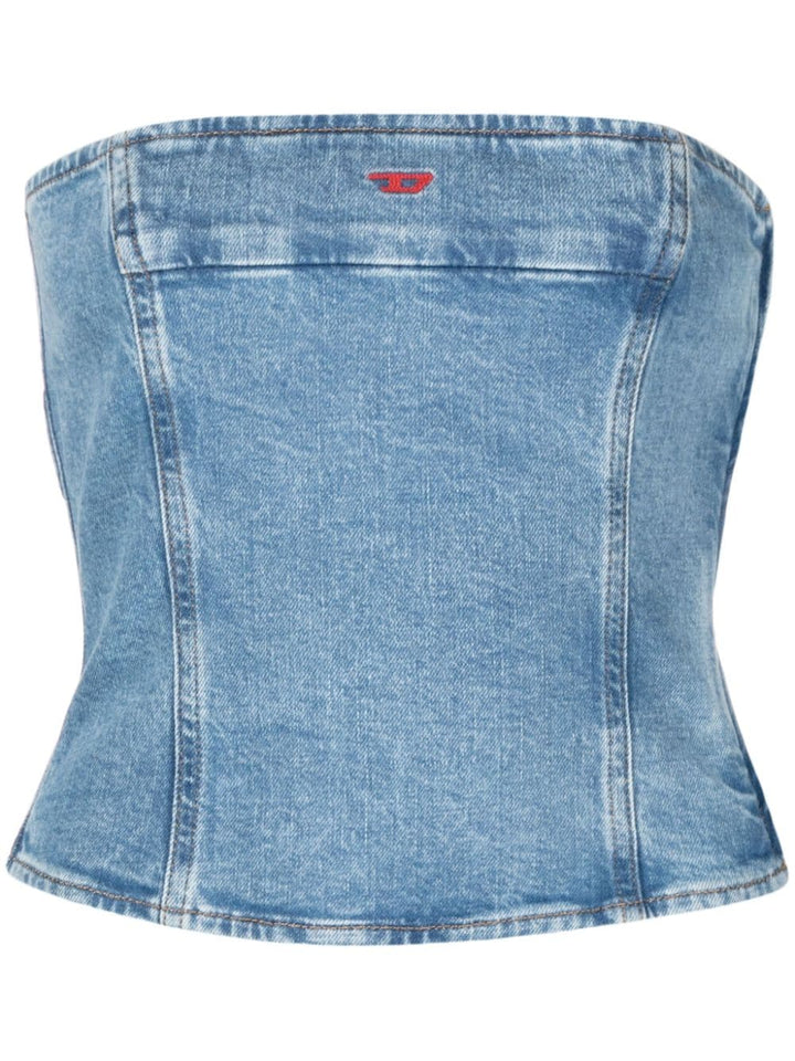 Top corto in denim senza spalline DE-VILLE