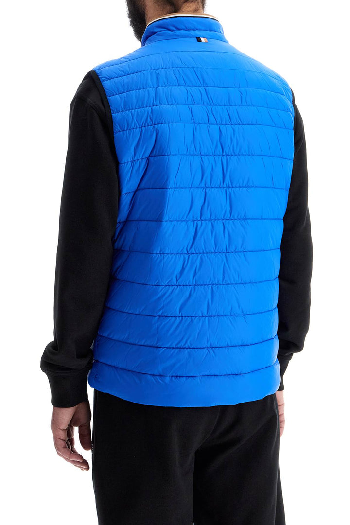 Gilet Trapuntato Blu Brillante Con Collo Alto E Zip