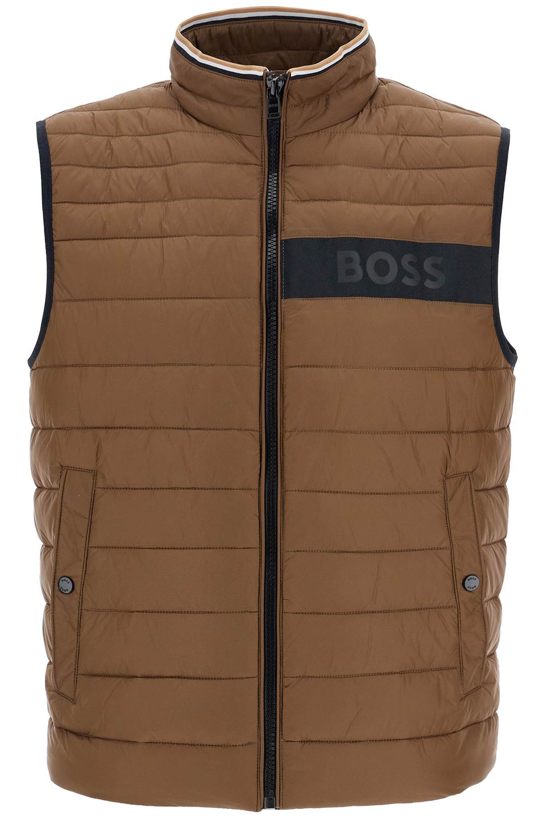 Gilet Trapuntato Verde In Poliestere Riciclato Con Zip