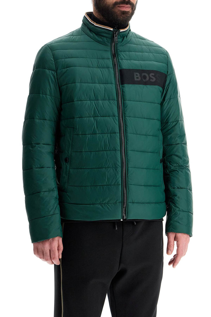 Piumino Verde Collo Alto Regular Fit Con Zip