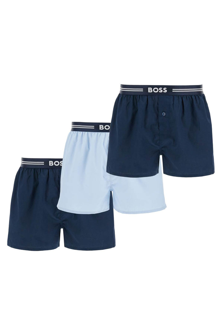 Boxer Uomo 3 Paia Blu Scuro Cotone