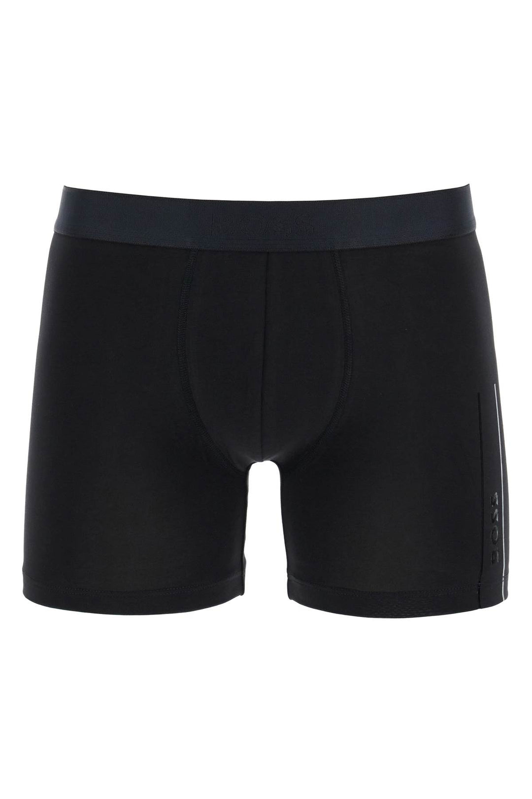 Boxer Slim Fit Nero In Cotone Con Elastico Logato