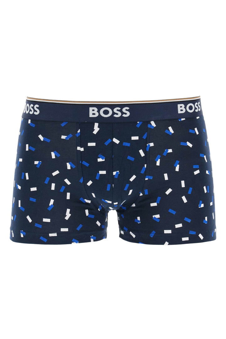 Boxer Slim Fit Blu Scuro E Fantasia Set 3 Pezzi Cotone Elasticizzato