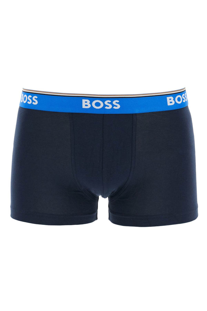 Boxer Slim Fit Blu Scuro E Fantasia Set 3 Pezzi Cotone Elasticizzato