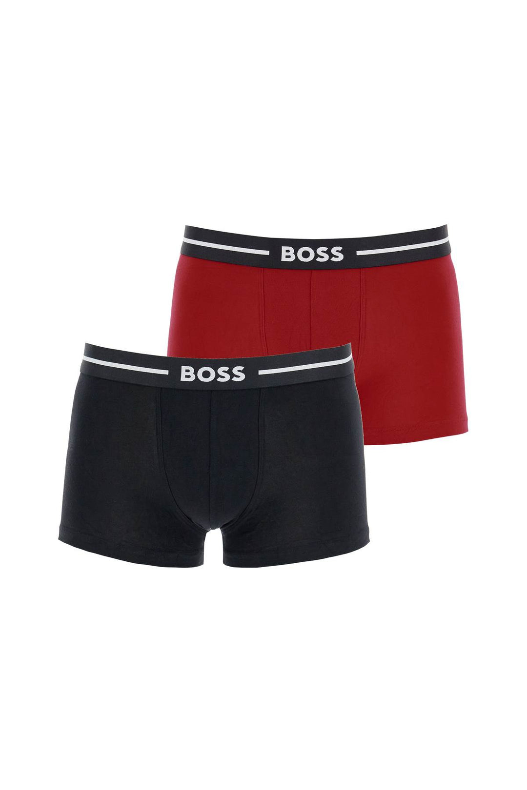 Boxer Trunk Slim Fit Cotone 3 Pezzi Nero E Rosso