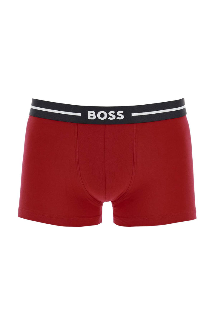 Boxer Trunk Slim Fit Cotone 3 Pezzi Nero E Rosso