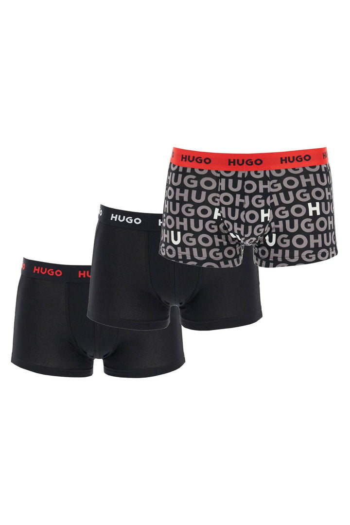 Set 3 Boxer Cotone Nero Comodi Con Logo