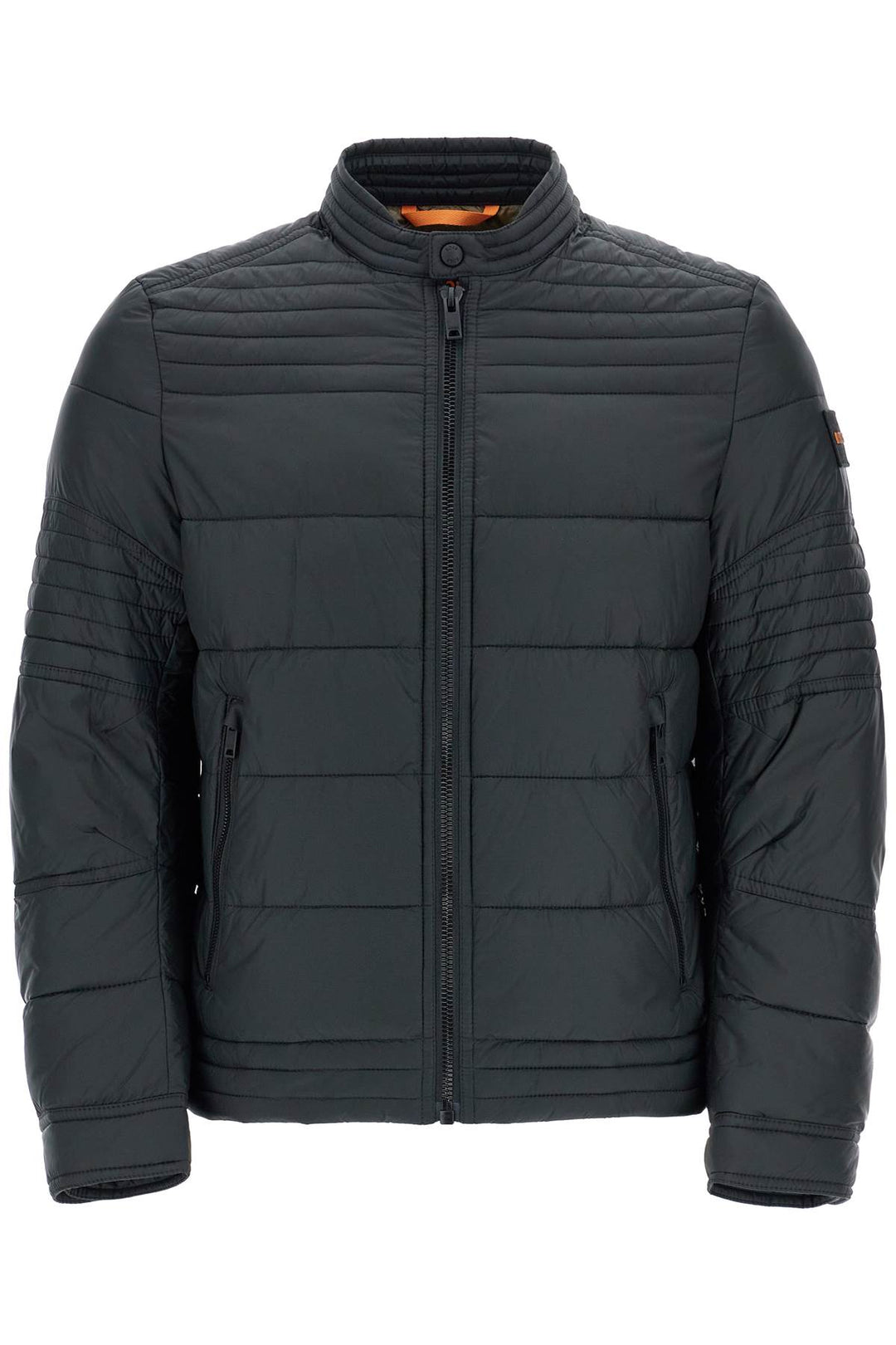 Piumino Collo Alto Nero Regular Fit