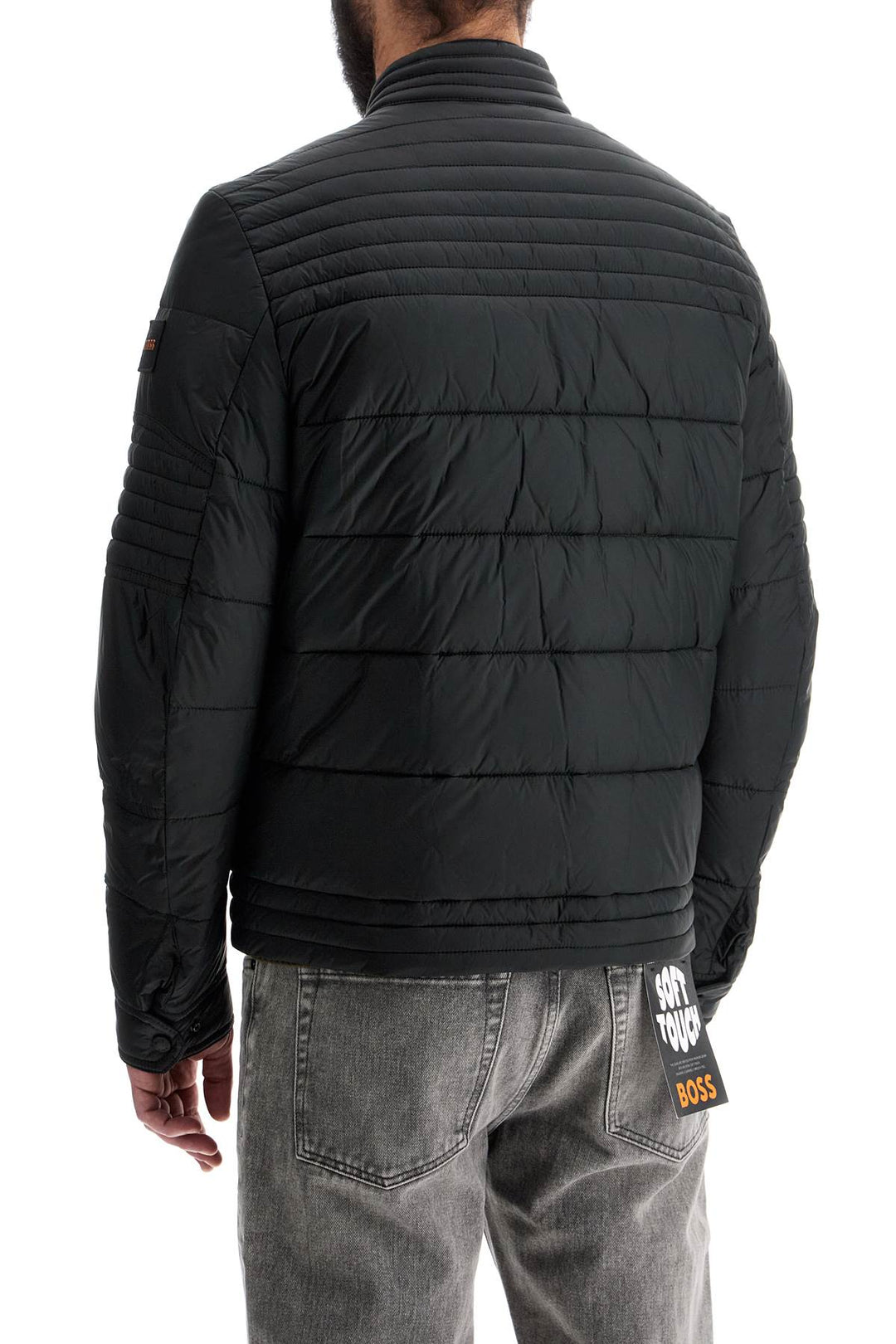 Piumino Collo Alto Nero Regular Fit