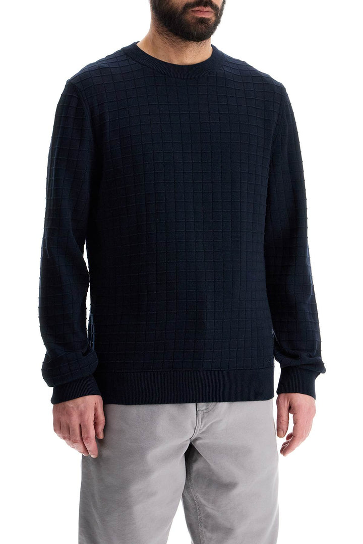 Maglione Cotone Blu Navy Collo Rotondo Regular Fit