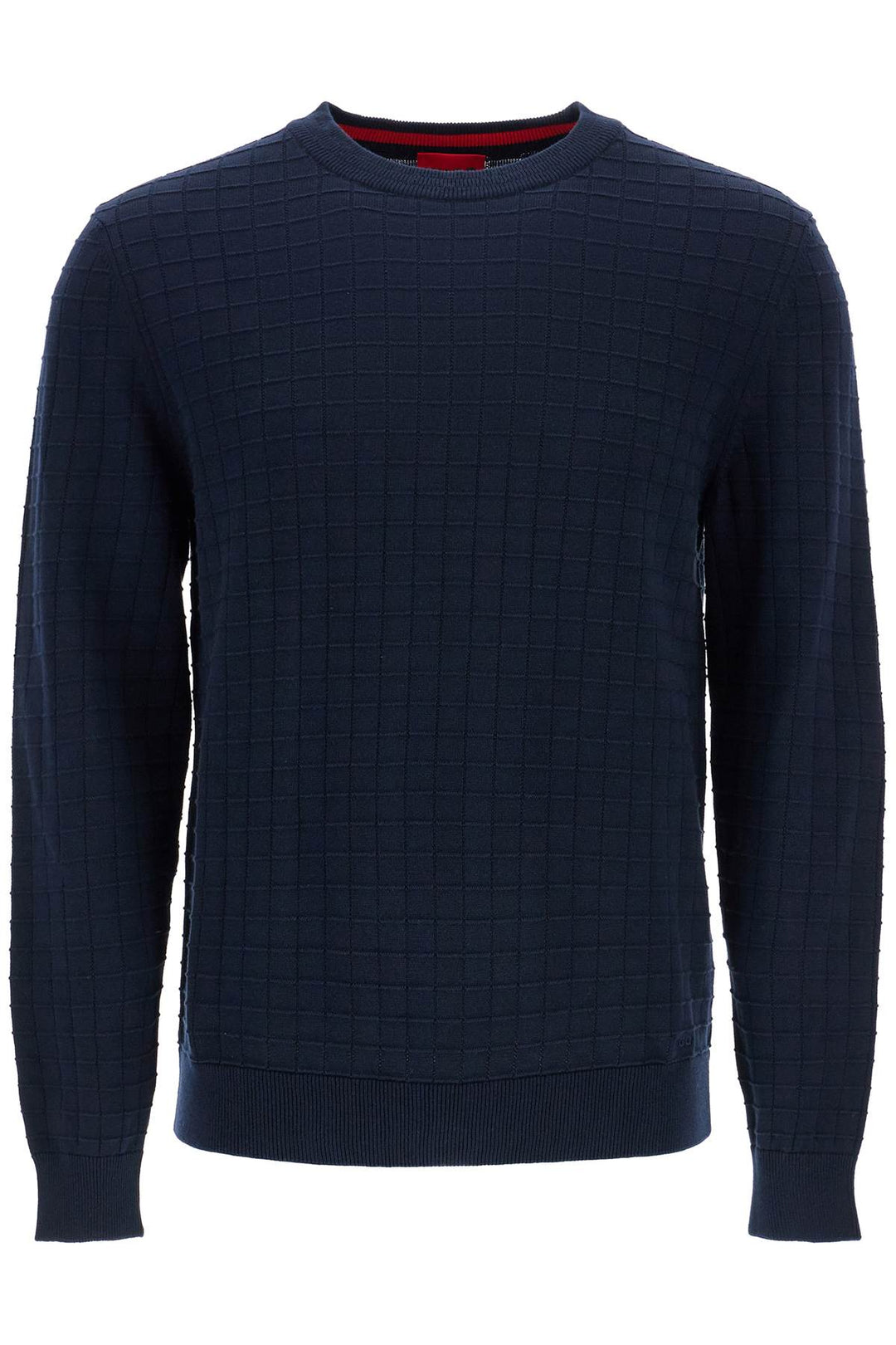 Maglione Cotone Blu Navy Collo Rotondo Regular Fit