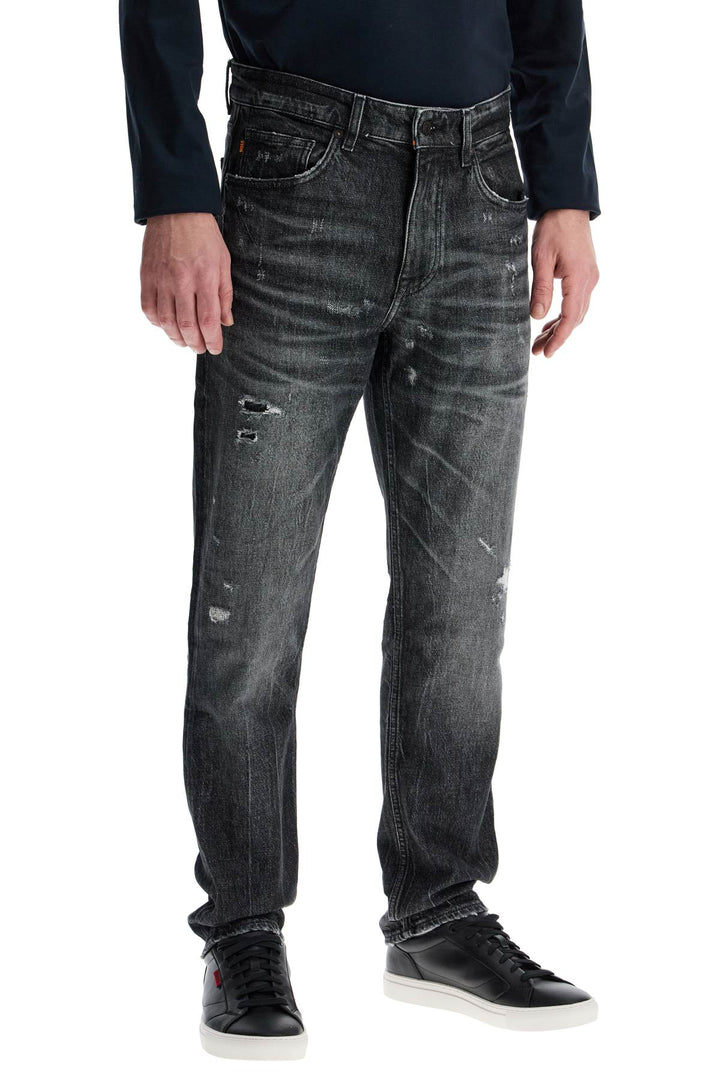 Jeans Regular Taper Vita Media Charcoal Cotone Elastan