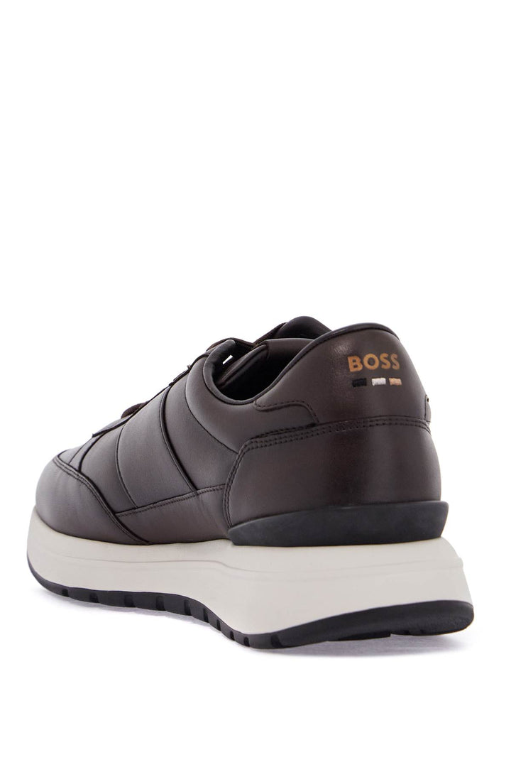 Sneakers Uomo Pelle Marrone Scuro Suola Gomma Jace Runn Bu