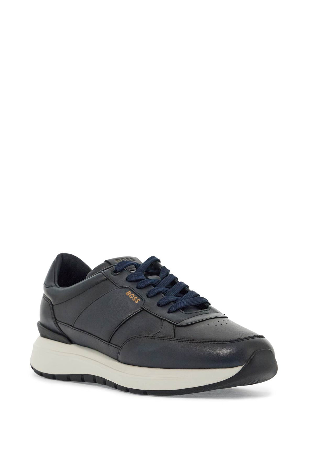 Sneakers Ergonomiche Jace Runn Bu Pelle Blu Navy