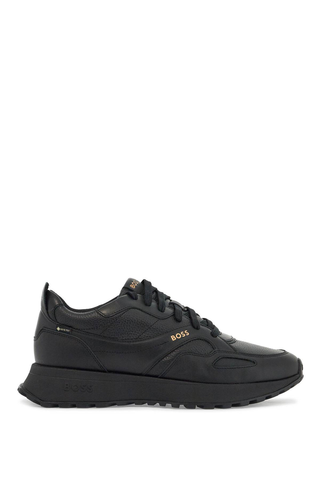 Sneakers Sportive Pelle Nera Con Strappo Uomo