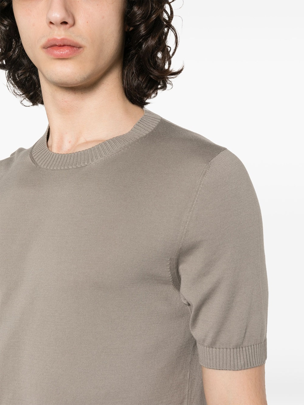 maglione a maniche corte in maglia fine