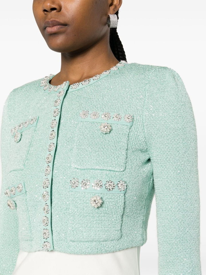 Cardigan crop con paillettes