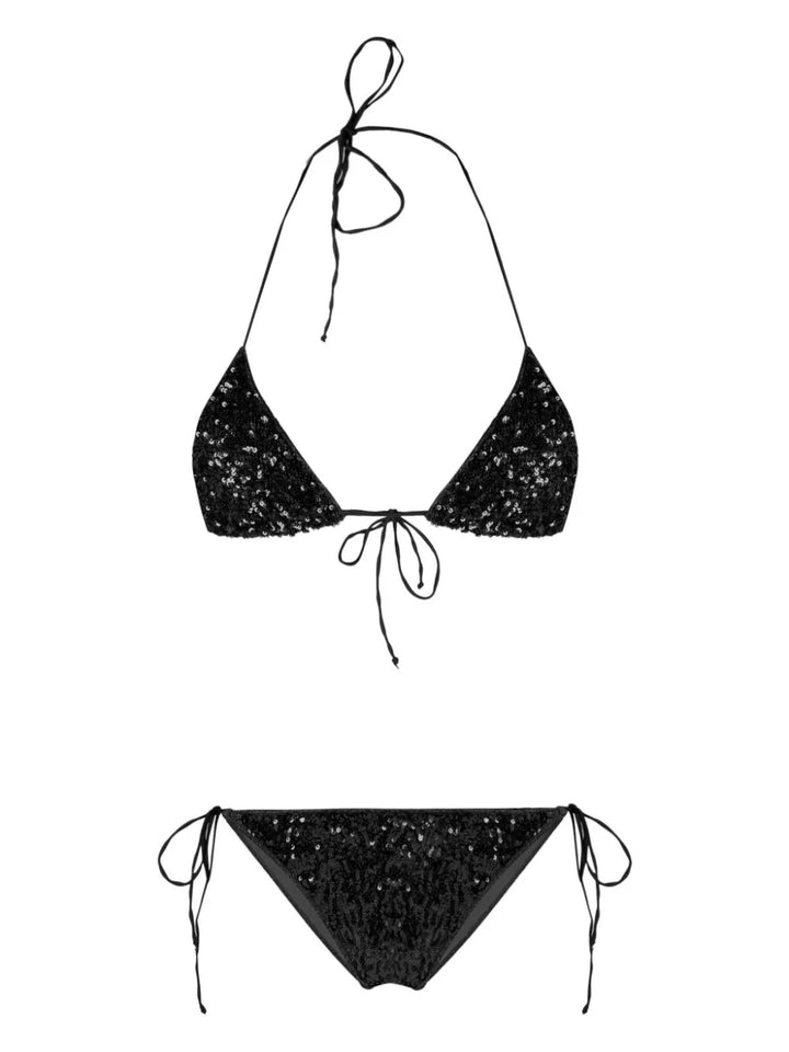 Set bikini da annodare impreziosito da paillettes