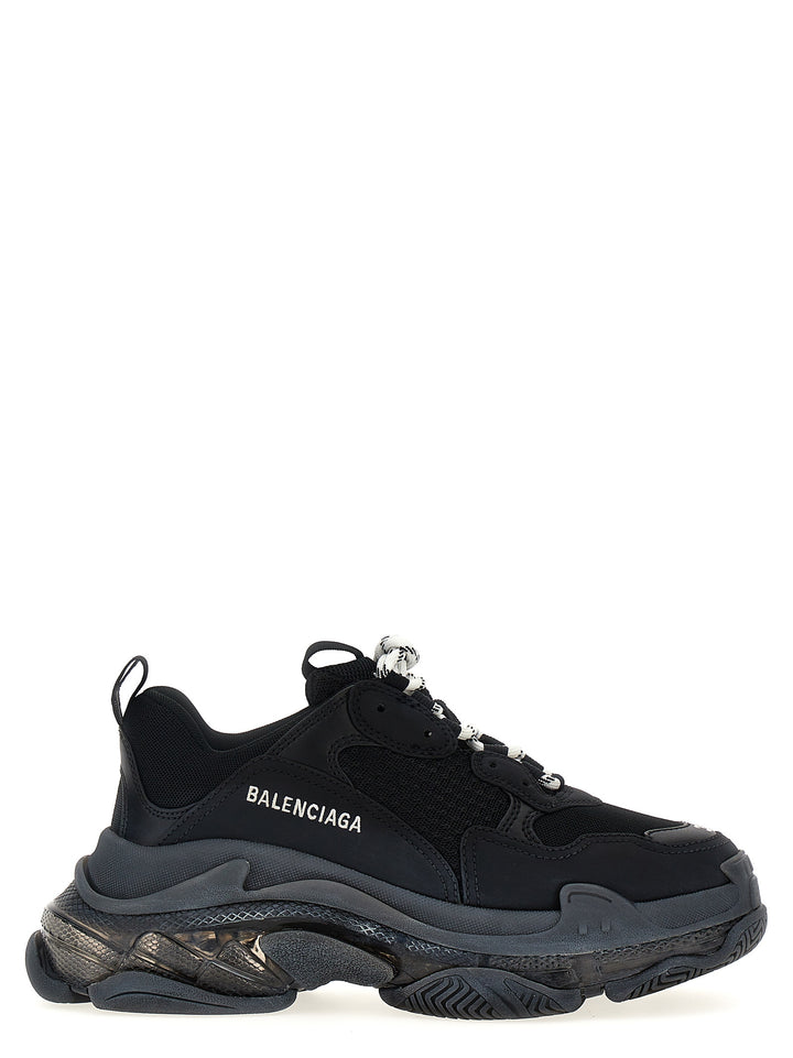 Triple S Clear Sole Sneakers Nero