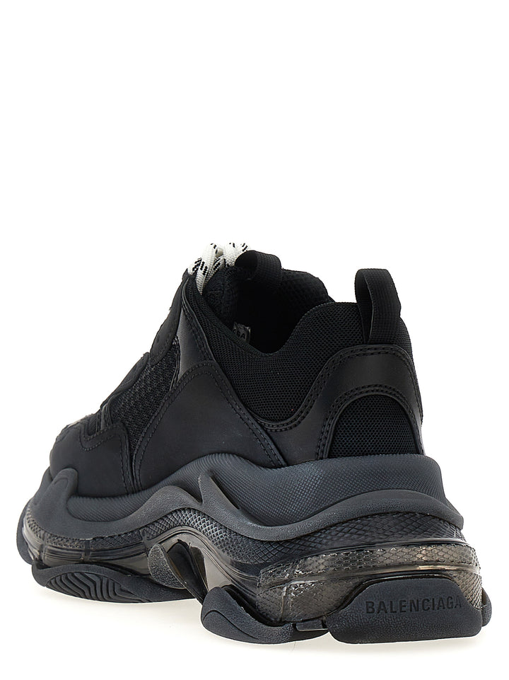 Triple S Clear Sole Sneakers Nero