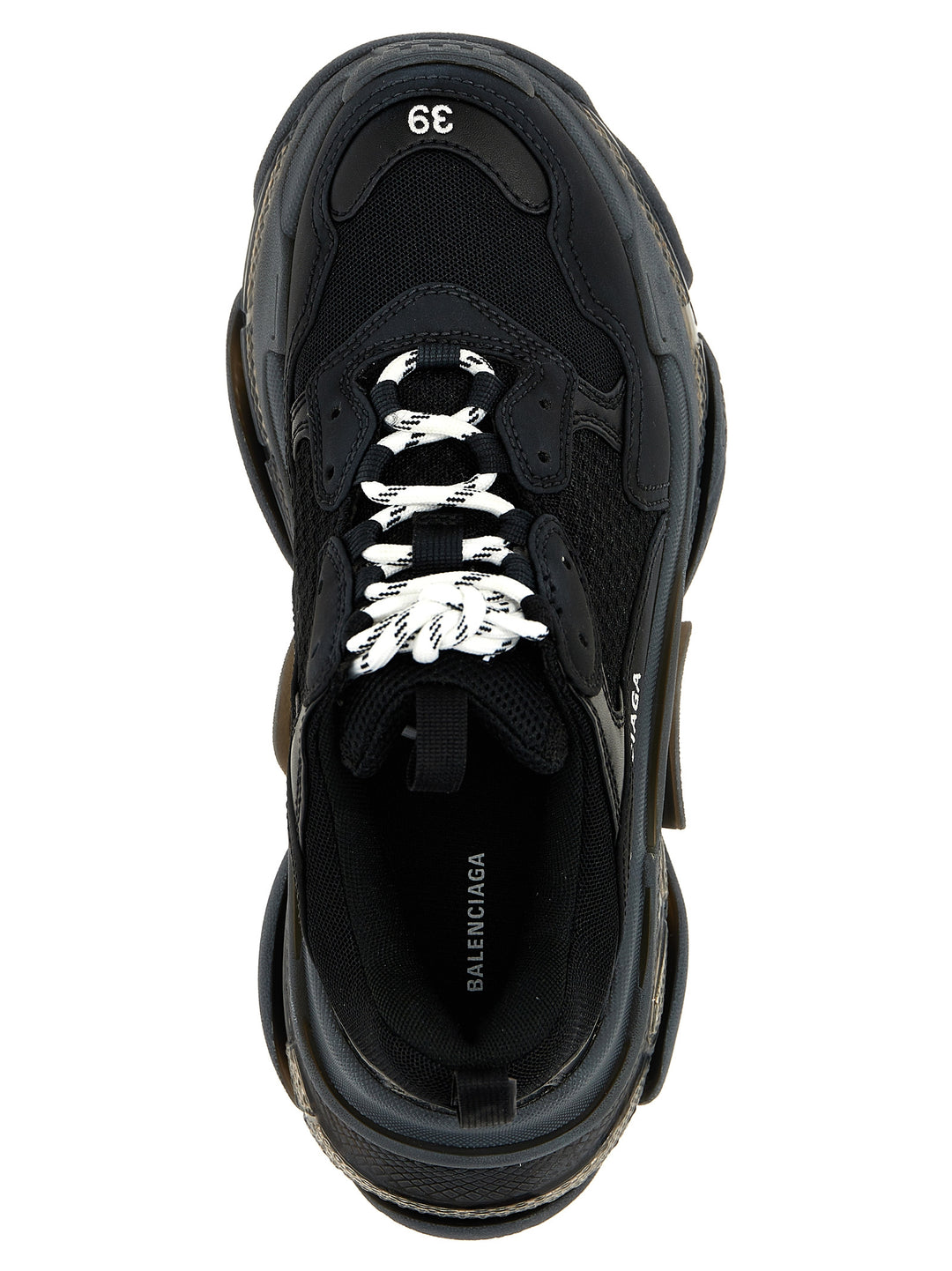 Triple S Clear Sole Sneakers Nero