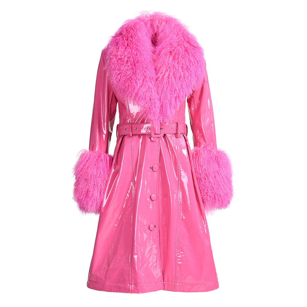 Cappotto Sac Fucsia in Pelle