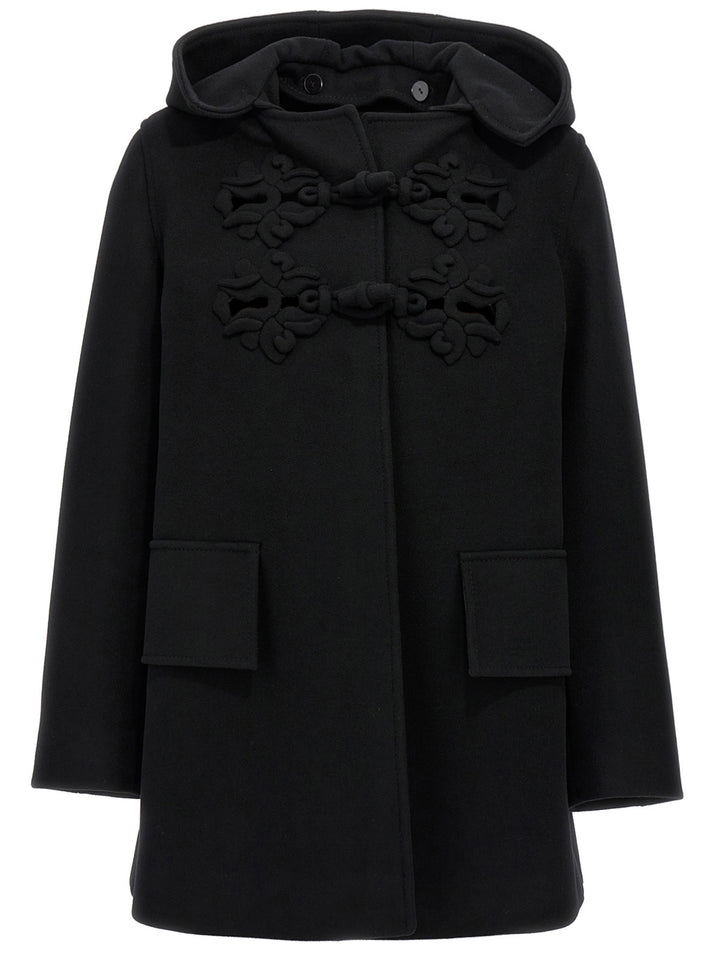 Valentino Embroidery Coat Trench E Impermeabili Nero