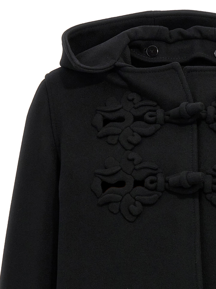 Valentino Embroidery Coat Trench E Impermeabili Nero