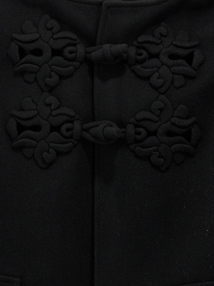 Valentino Embroidery Coat Trench E Impermeabili Nero