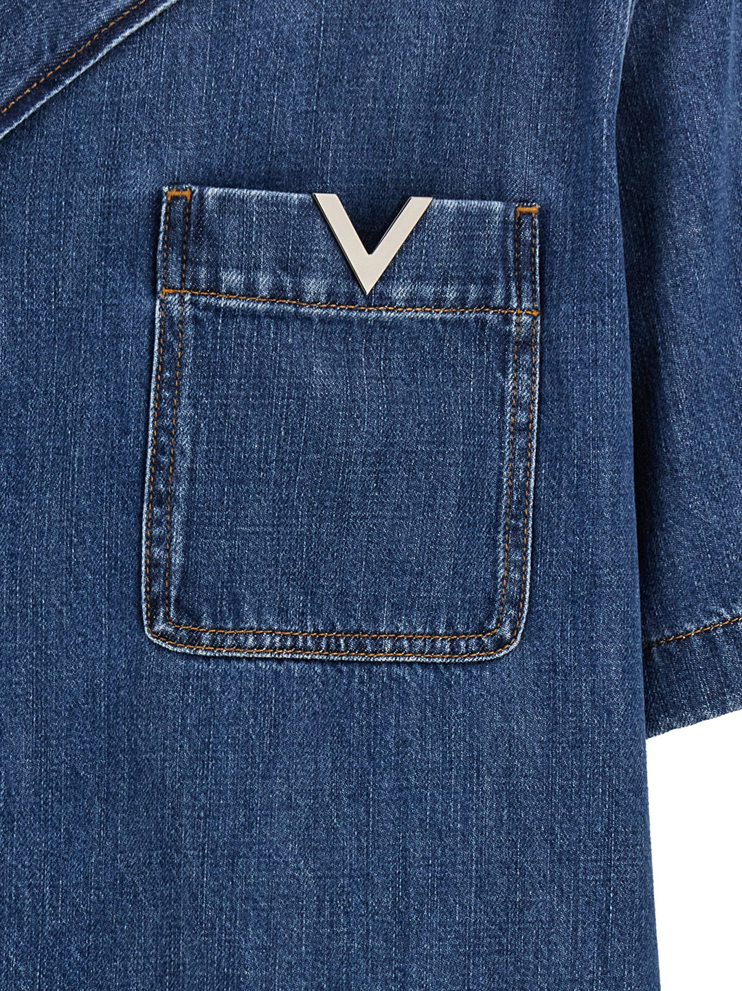 V Detail Camicie Blu