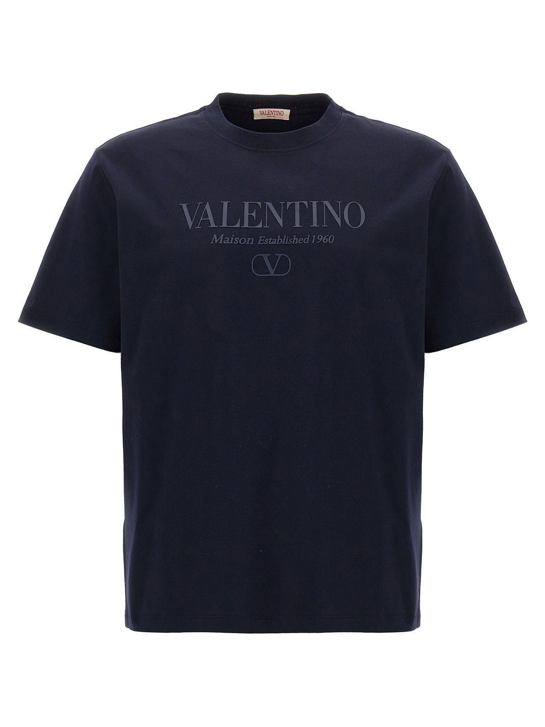 Valentino Logo Print T Shirt Blu